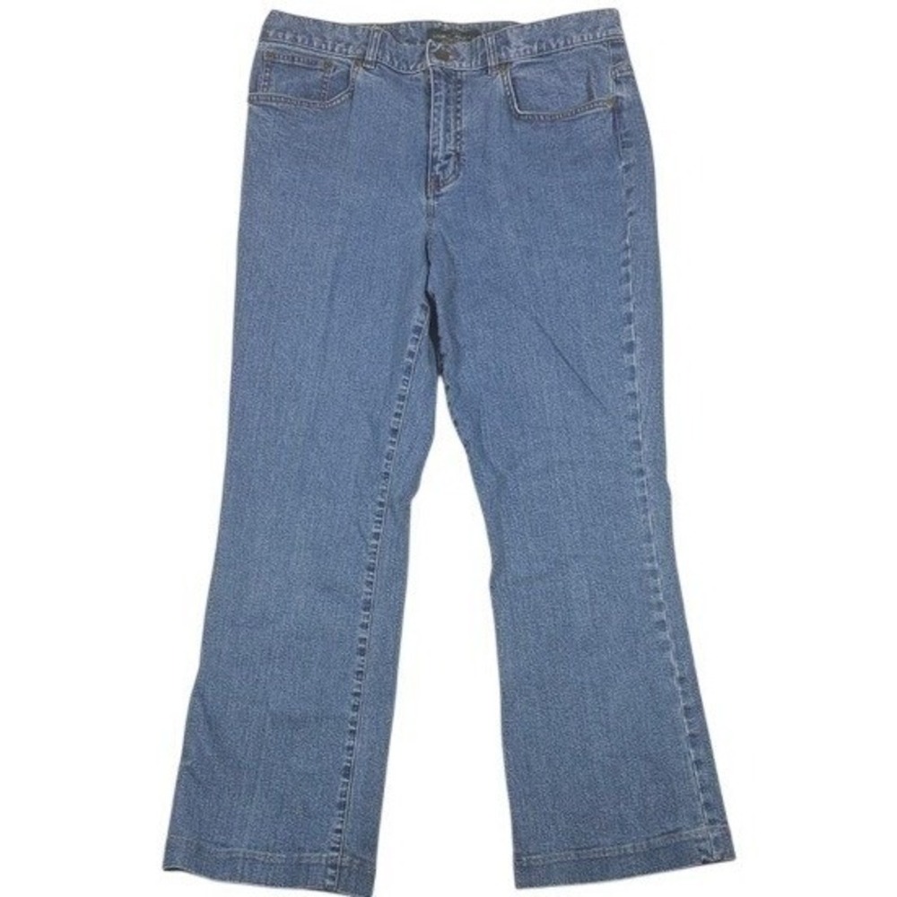 Lauren Jeans Co Ralph Lauren Womens Classic Bootcut Blue Denim Jeans Mid Rise